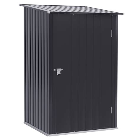 Outsunny 3.3' x 3.4' Outdoor Storage Shed, Galvanized Metal Utility ...
