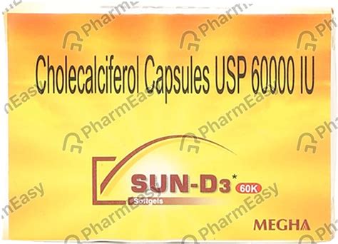 Sun D3 60k Capsule: Uses, Side-effects, Price, Dosage & More Info ...