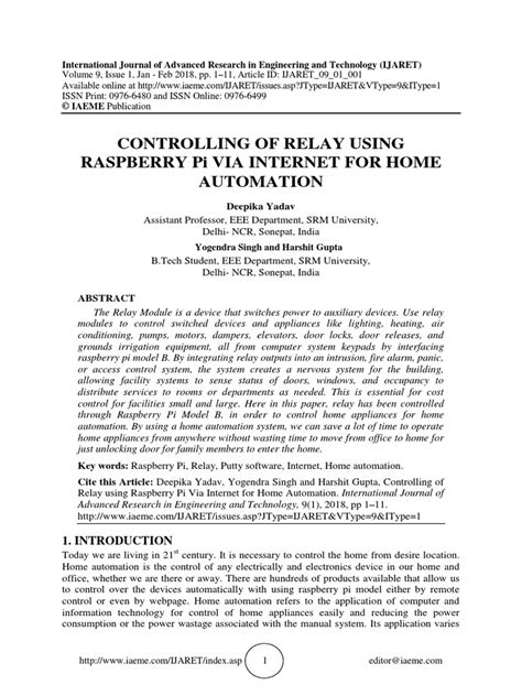 Image result for Raspberry Pi Relay Control
