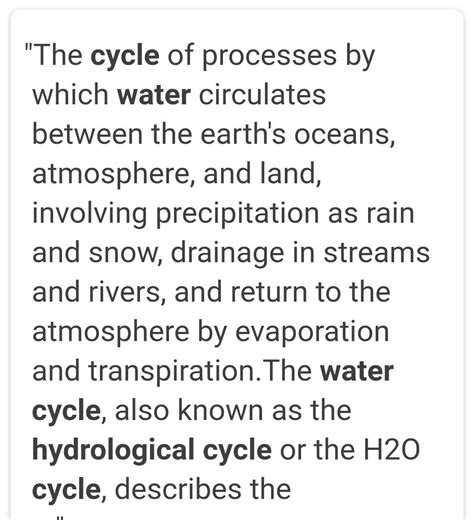 paragraph writing of water cycle - Brainly.in