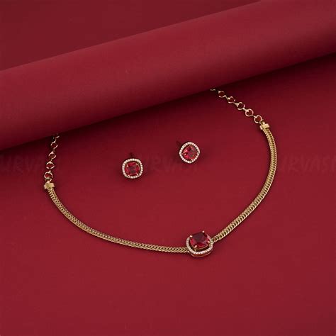 Gold-Toned Solitaire AD Stone Choker Necklace 470 – URVASI LADIES NOVELTIES
