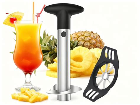 Pineapple Corer Cutter, Stainless Steel Fruit Pineapple Peeler Slicer ...
