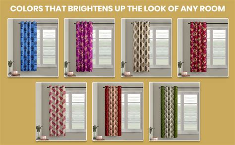 Buy Cortina 2 Piece Leaf Design Panel Eyelet Polyester Door Curtain - 7 ...