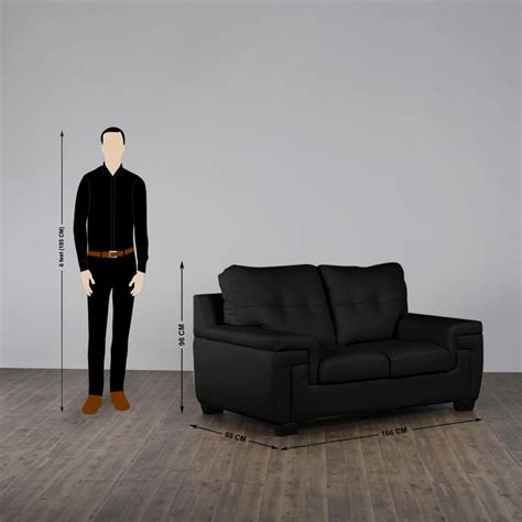 Buy Kassel Faux Leather 2-Seater Sofa - Black from Home Centre at just ...