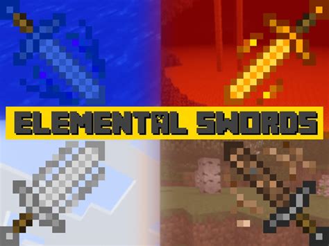 4 Elemental Swords Mod Minecraft 的图像结果