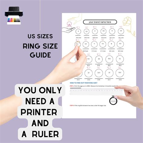 Editable Ring Size Chart, Ring Size Guide, US Ring Size Chart, Ring ...