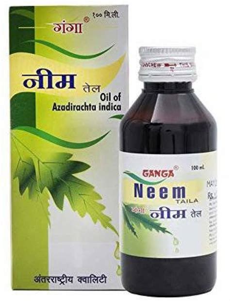 Ganga Natural Herbal Ayurvedic Neem Oil for Hair & Skin - (100 ml ...