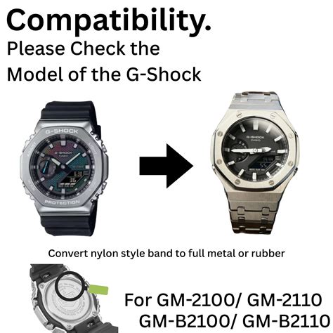 Mod Kit Metal Watchband and Metal Case for G-shock GM-2100 and GM-2110 ...