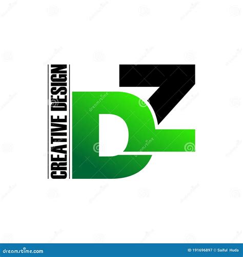 Letter DZ Logotype Design for Company Name Colored Blue Swoosh. Vector ...