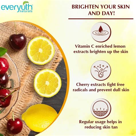 Buy EVERYUTH NATURALS BRIGHTENING LEMON & CHERRY FACE WASH -150G Online ...