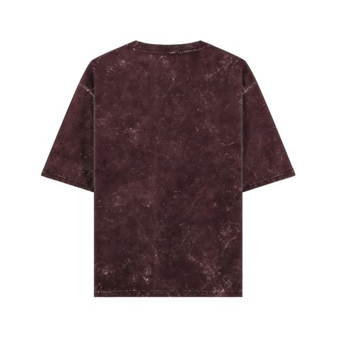 Oversized Acid Wash Maroon Cotton T-shirt – Wolfattire