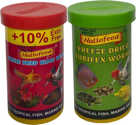 FishAsPets Hallofeed Freeze Dried Worms | Fish Food - 20 Gms Blood ...
