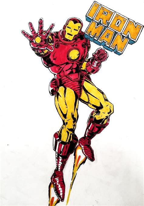 I drew classic Iron Man for my Grandpa. He grew up with the original ...