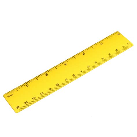 Plastic Ruler 15cm 6 inches Straight Ruler Yellow Measuring Tool for ...