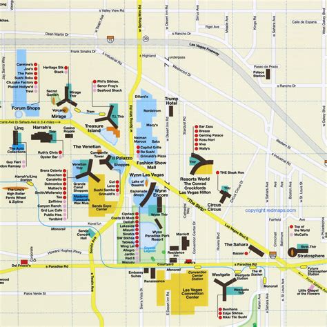 Las Vegas Maps Las Vegas Strip Map