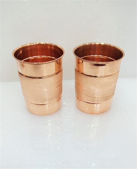 Buy Pure Copper Glass Tumbler (Set of 2) 250ml Each Online at Low ...