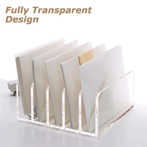 Transparent Desk File Organizer, Desktop Storage Rack, Bookshelf, 5 ...