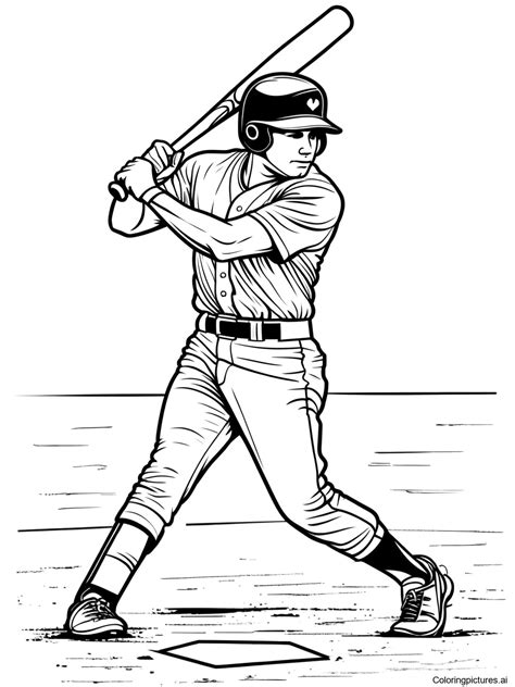 Baseball Player Coloring Pages Printable 的图像结果