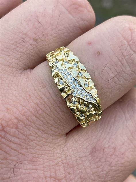 Men's Women's Claw Mark Iced Out NUGGET Pinky Ring 14k - Etsy India