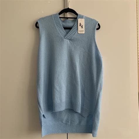 Pale Blue Knitted Vest. Great layering piece for... - Depop