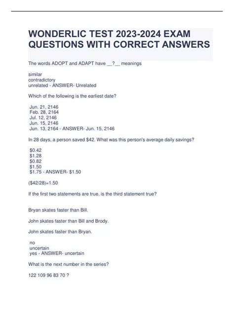 Image result for Wonderlic Test Questions