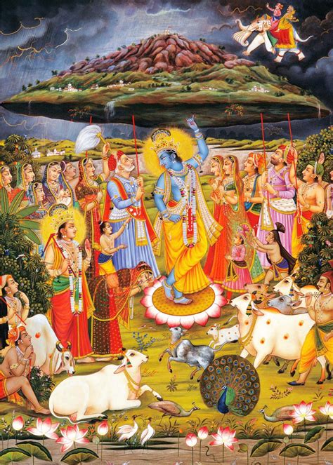 theencyclopediaofhinduism: “Krishna’s feat of lifting the Govardhan mountain to provide shelter ...