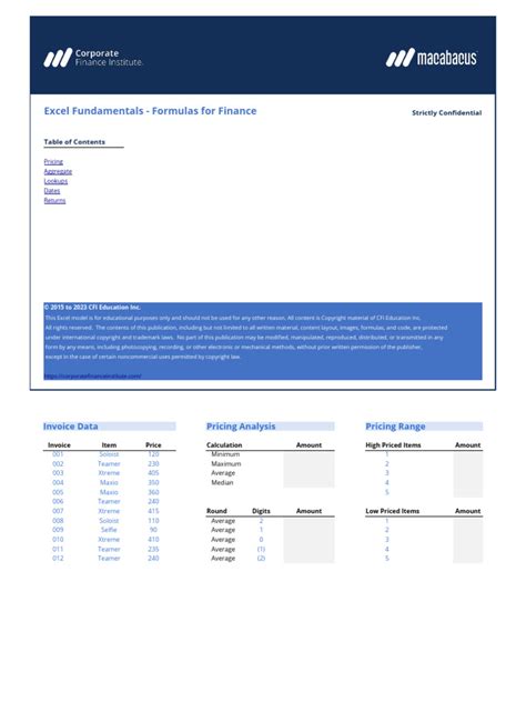 Excel Financial Formulas List 的图像结果
