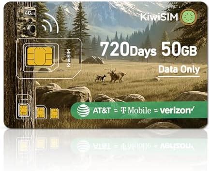 KiwiSIM 4G LTE Data SIM Card 50GB - 2 Years for Trail Camera & Security ...