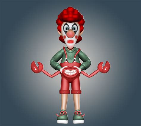 Joker clown 3d model in Disney character with mr krabs costume 3D model ...