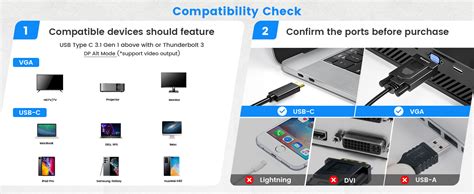 USB-C To VGA ,CableDeconn Thunderbolt 3 Type C to VGA Male Converter ...