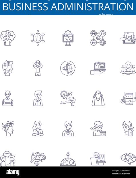 Business administration line icons signs set. Design collection of ...