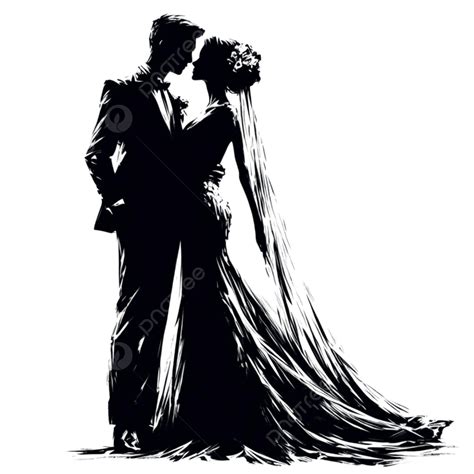 Wedding Silhouette Clipart, Wedding Clipart, Bride Clipart, Bride And Groom Clipart PNG ...