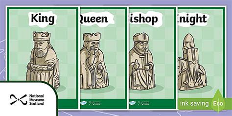 The Lewis Chess Pieces Display Posters