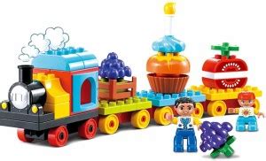 Vivir Train Block Game for Kids with Fruits and Vegetable Building Blocks for Kids - Train Block ...