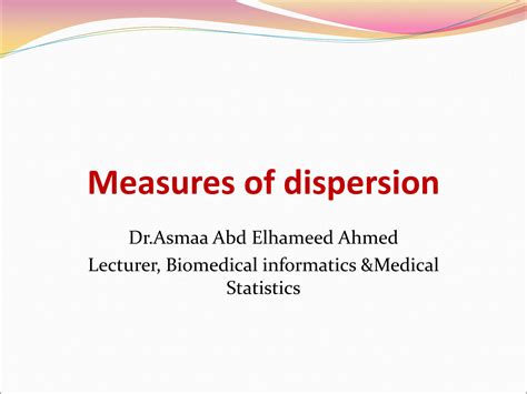 SOLUTION: Measures of dispersion statistics 1 - Studypool