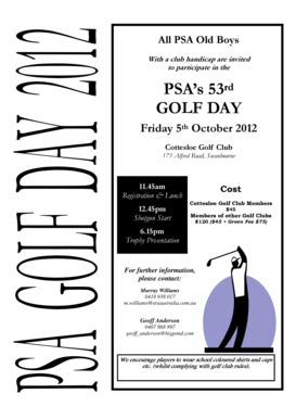 Fillable Online To participate in the PSAs 53 rd GOLF DAY - Old Hale ...