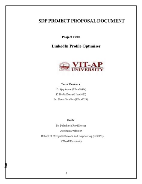 SDP Project Proposal: LinkedIn Profile Optimizer for Job Seekers - Studocu