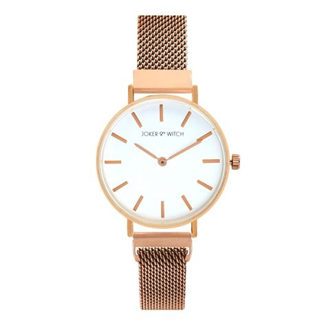 Shop online Natalie White Dial Rosegold Magnetic Mesh Watch for Women ...