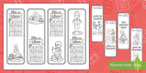 Hojas para Colorear: Marcapáginas para el Día del Libro