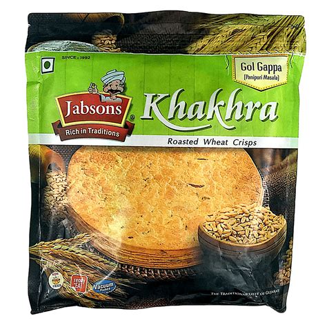 Buy Jabsons Khakhra - Gol-gappa (Roasted Wheat Crisps), 180 g Pouch ...