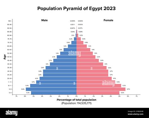 Population pyramid of Egypt 2023. Age structure diagram and graphical ...