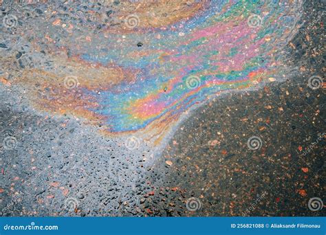 Color Gasoline Fuel Spots on Asphalt Road As Texture or Background ...
