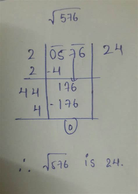 What is the square root of 576 by division method - Brainly.in