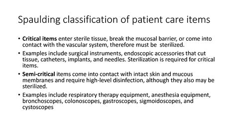 SOLUTION: 6 spaulding classification and disinfection - Studypool