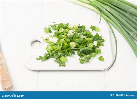 Chopped green onions stock image. Image of healthy, herb - 51424809