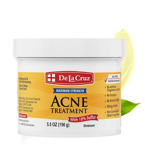 Amazon.com : De La Cruz Sulfur Ointment - Cystic Acne Treatment for ...