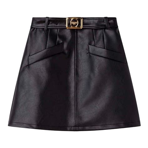 Lanvin – Girls Black Faux Leather Skirt – Little Tags Luxury