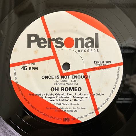 Yahoo!オークション - Oh Romeo / Once Is Not Enough 【12inch】