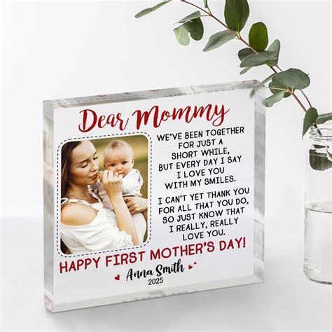 First Mothers Day Acrylic Plaque, 1st Mothers Day Gift From Baby, First ...