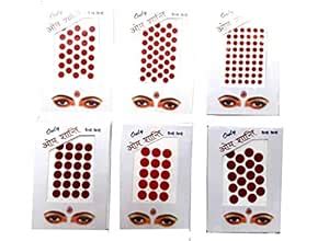 Glamyou Maroon Bindis Round Shape Velvet Bindi Different sizes Tikka ...